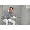 imageCOOFANDY Mens Crewneck Knit Sweater Slim Fit Lightweight Casual Twist Patterned Cable Knitted PulloverAgrey