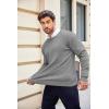 imageCOOFANDY Mens Crewneck Knit Sweater Slim Fit Lightweight Casual Twist Patterned Cable Knitted PulloverAgrey