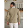 imageCOOFANDY Mens Crewneck Knit Sweater Slim Fit Lightweight Casual Twist Patterned Cable Knitted PulloverAkhaki