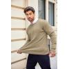 imageCOOFANDY Mens Crewneck Knit Sweater Slim Fit Lightweight Casual Twist Patterned Cable Knitted PulloverAkhaki