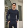 imageCOOFANDY Mens Crewneck Knit Sweater Slim Fit Lightweight Casual Twist Patterned Cable Knitted PulloverAnavy Blue