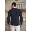imageCOOFANDY Mens Crewneck Knit Sweater Slim Fit Lightweight Casual Twist Patterned Cable Knitted PulloverAnavy Blue