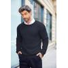 imageCOOFANDY Mens Crewneck Knit Sweater Slim Fit Lightweight Casual Twist Patterned Cable Knitted PulloverAnavy Blue