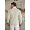 imageCOOFANDY Mens Crewneck Knit Sweater Slim Fit Lightweight Casual Twist Patterned Cable Knitted PulloverAwhite