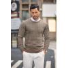 imageCOOFANDY Mens Crewneck Knit Sweater Slim Fit Lightweight Casual Twist Patterned Cable Knitted PulloverAwhiteBrown Twotone Colors
