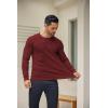 imageCOOFANDY Mens Crewneck Knit Sweater Slim Fit Lightweight Casual Twist Patterned Cable Knitted PulloverAwine Red
