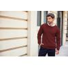 imageCOOFANDY Mens Crewneck Knit Sweater Slim Fit Lightweight Casual Twist Patterned Cable Knitted PulloverAwine Red