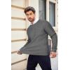 imageCOOFANDY Mens Crewneck Knit Sweater Slim Fit Lightweight Casual Twist Patterned Cable Knitted PulloverBdark Grey