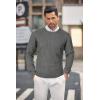 imageCOOFANDY Mens Crewneck Knit Sweater Slim Fit Lightweight Casual Twist Patterned Cable Knitted PulloverBdark Grey