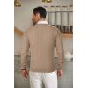 imageCOOFANDY Mens Crewneck Knit Sweater Slim Fit Lightweight Casual Twist Patterned Cable Knitted PulloverBdark Khaki