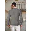 imageCOOFANDY Mens Crewneck Knit Sweater Slim Fit Lightweight Casual Twist Patterned Cable Knitted PulloverBgrey
