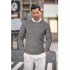 imageCOOFANDY Mens Crewneck Knit Sweater Slim Fit Lightweight Casual Twist Patterned Cable Knitted PulloverBgrey