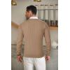 imageCOOFANDY Mens Crewneck Knit Sweater Slim Fit Lightweight Casual Twist Patterned Cable Knitted PulloverBkhaki