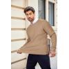 imageCOOFANDY Mens Crewneck Knit Sweater Slim Fit Lightweight Casual Twist Patterned Cable Knitted PulloverBkhaki
