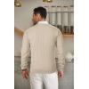 imageCOOFANDY Mens Crewneck Knit Sweater Slim Fit Lightweight Casual Twist Patterned Cable Knitted PulloverBlight Khaki
