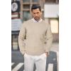 imageCOOFANDY Mens Crewneck Knit Sweater Slim Fit Lightweight Casual Twist Patterned Cable Knitted PulloverBlight Khaki