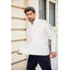 imageCOOFANDY Mens Crewneck Knit Sweater Slim Fit Lightweight Casual Twist Patterned Cable Knitted PulloverBwhite
