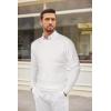 imageCOOFANDY Mens Crewneck Knit Sweater Slim Fit Lightweight Casual Twist Patterned Cable Knitted PulloverBwhite