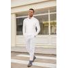 imageCOOFANDY Mens Crewneck Knit Sweater Slim Fit Lightweight Casual Twist Patterned Cable Knitted PulloverBwhite