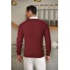 imageCOOFANDY Mens Crewneck Knit Sweater Slim Fit Lightweight Casual Twist Patterned Cable Knitted PulloverBwine Red