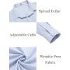 imageCOOFANDY Mens Dress Shirts Wrinkle Free Long Sleeve Button Down Shirts Formal Business ShirtBlue Middle Plaid