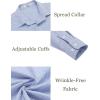 imageCOOFANDY Mens Dress Shirts Wrinkle Free Long Sleeve Button Down Shirts Formal Business ShirtBlue Small Plaid