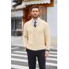 imageCOOFANDY Mens Full Zip Cardigan Sweater Slim Fit Cable Knitted Zip Up Sweater with PocketsBeige