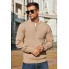 imageCOOFANDY Mens Henley Knit Sweater Long Sleeve MidWeight Soft Pullover Shirt with Chest PocketApricot