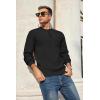 imageCOOFANDY Mens Henley Knit Sweater Long Sleeve MidWeight Soft Pullover Shirt with Chest PocketBlack