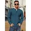 imageCOOFANDY Mens Henley Knit Sweater Long Sleeve MidWeight Soft Pullover Shirt with Chest PocketDeep Blue