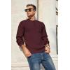 imageCOOFANDY Mens Henley Knit Sweater Long Sleeve MidWeight Soft Pullover Shirt with Chest PocketDeep Red