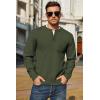 imageCOOFANDY Mens Henley Knit Sweater Long Sleeve MidWeight Soft Pullover Shirt with Chest PocketOlive Green