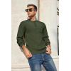 imageCOOFANDY Mens Henley Knit Sweater Long Sleeve MidWeight Soft Pullover Shirt with Chest PocketOlive Green