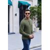 imageCOOFANDY Mens Henley TShirt Long Sleeve Casual Lightweight Pullover Shirts Soft Stretch Basic Tees Fall TopsArmy Green