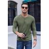 imageCOOFANDY Mens Henley TShirt Long Sleeve Casual Lightweight Pullover Shirts Soft Stretch Basic Tees Fall TopsArmy Green