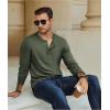 imageCOOFANDY Mens Henley TShirt Long Sleeve Casual Lightweight Pullover Shirts Soft Stretch Basic Tees Fall TopsArmy Green