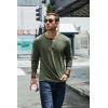 imageCOOFANDY Mens Henley TShirt Long Sleeve Casual Lightweight Pullover Shirts Soft Stretch Basic Tees Fall TopsArmy Green