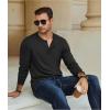 imageCOOFANDY Mens Henley TShirt Long Sleeve Casual Lightweight Pullover Shirts Soft Stretch Basic Tees Fall TopsBlack