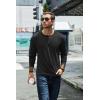 imageCOOFANDY Mens Henley TShirt Long Sleeve Casual Lightweight Pullover Shirts Soft Stretch Basic Tees Fall TopsBlack