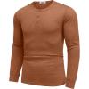 imageCOOFANDY Mens Henley TShirt Long Sleeve Casual Lightweight Pullover Shirts Soft Stretch Basic Tees Fall TopsCaramel