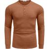 imageCOOFANDY Mens Henley TShirt Long Sleeve Casual Lightweight Pullover Shirts Soft Stretch Basic Tees Fall TopsCaramel
