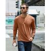 imageCOOFANDY Mens Henley TShirt Long Sleeve Casual Lightweight Pullover Shirts Soft Stretch Basic Tees Fall TopsCaramel