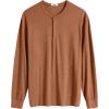 imageCOOFANDY Mens Henley TShirt Long Sleeve Casual Lightweight Pullover Shirts Soft Stretch Basic Tees Fall TopsCaramel