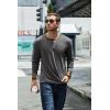 imageCOOFANDY Mens Henley TShirt Long Sleeve Casual Lightweight Pullover Shirts Soft Stretch Basic Tees Fall TopsDark Grey