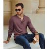 imageCOOFANDY Mens Henley TShirt Long Sleeve Casual Lightweight Pullover Shirts Soft Stretch Basic Tees Fall TopsDark Red