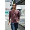 imageCOOFANDY Mens Henley TShirt Long Sleeve Casual Lightweight Pullover Shirts Soft Stretch Basic Tees Fall TopsDark Red