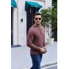 imageCOOFANDY Mens Henley TShirt Long Sleeve Casual Lightweight Pullover Shirts Soft Stretch Basic Tees Fall TopsDark Red