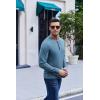 imageCOOFANDY Mens Henley TShirt Long Sleeve Casual Lightweight Pullover Shirts Soft Stretch Basic Tees Fall TopsDemin Blue