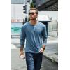 imageCOOFANDY Mens Henley TShirt Long Sleeve Casual Lightweight Pullover Shirts Soft Stretch Basic Tees Fall TopsDemin Blue