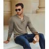 imageCOOFANDY Mens Henley TShirt Long Sleeve Casual Lightweight Pullover Shirts Soft Stretch Basic Tees Fall TopsKhaki